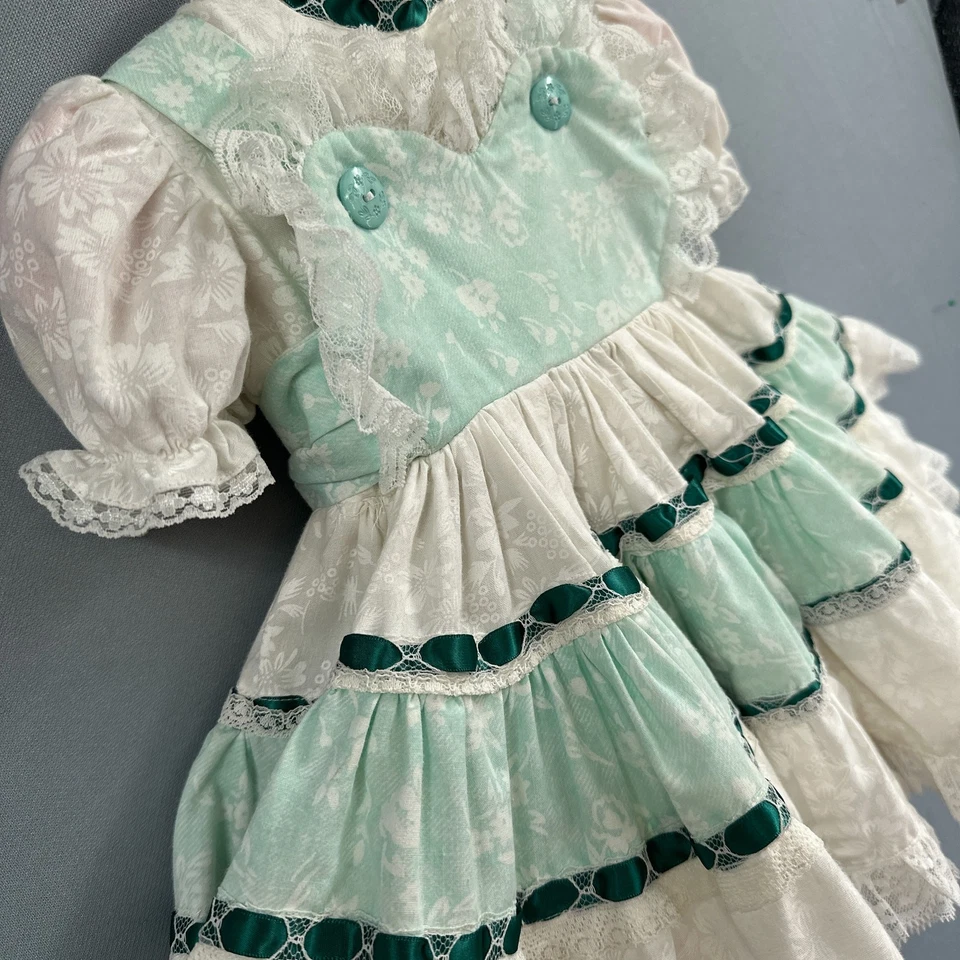 VTG Full Circle Dress Baby Girl 3-6 M Party Pageant Floral Lace Puff Slv Bloomer - Image 4 of 4