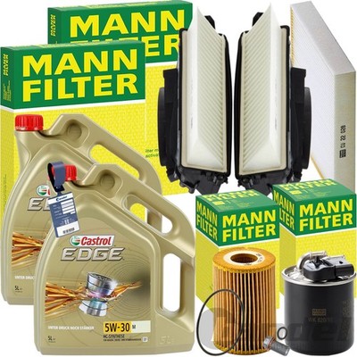 MANN INSPEKTIONSPAKET+CASTROL 5W-30 ÖL passend für MERCEDES 470 X-KLASSE X350d