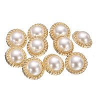 10 StüCk Perlen Gold Metall NäHt KnöPfe 18Mm Rund Damen Mantel KnöPfe Nr 2