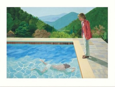 David Hockney Pool mit zwei Figuren Druck 40x50cm