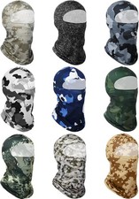 Geyoga 9 Pcs Balaclava UV Sun Protection Full Face Covering for Men One Size