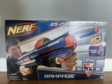 NERF Rampage N-Strike Elite Toy Blaster with 25 Dart Drum Slam Fire for Kids