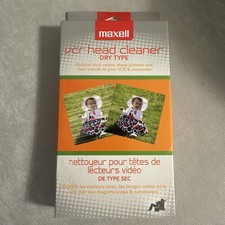 Maxell VCR Head Cleaner VHS Tape VP-100 Dry Type. New