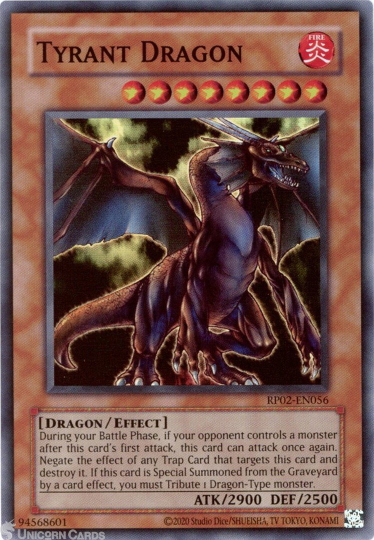 RP02-EN056 Tyrant Dragon : Super Rare UNL Edition Mint YuGiOh Card