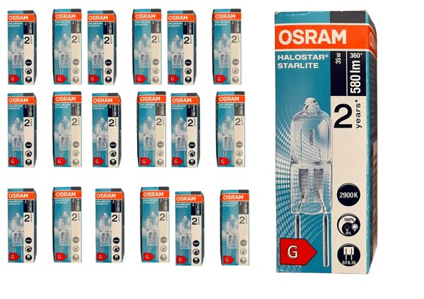20X Osram Halogen GY6,35 Stiftsockellampe 35W 12V Halostar Warmweiß Dimmbar-image