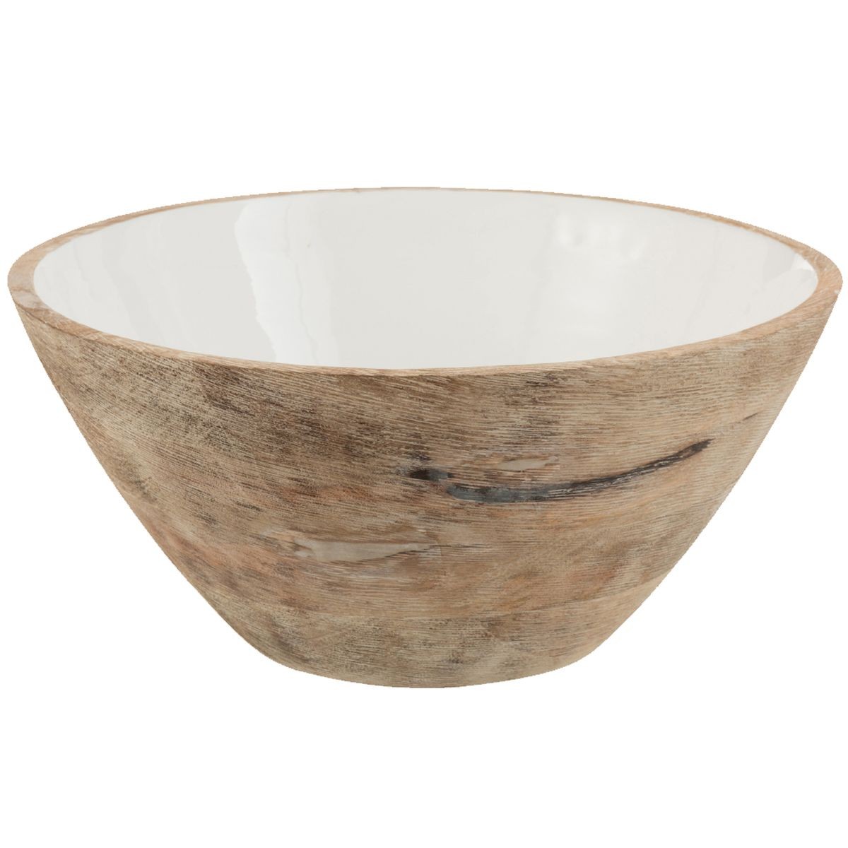 Saladier en bois de manguier grand bol de service pour fruits et salade