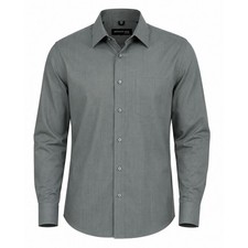 Kenneth Cole New York Men Large 16.5 Dress Shirt Grey Long Sleeve Premium Cotton