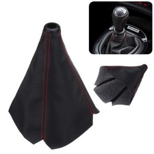Red Stitch Black Suede Shift Boot For Mt Manual Shift Gear Cover Shifter E