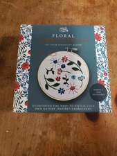 Hand Made Floral Embroidery Kit Let Your Creativity Bloom New 14+ Beginner Kit