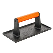 Sungmor Cast Iron Grill Press, Rectangle Smasher with Handle, Burger Press Bacon