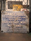Vintage Consumers Power Co. High Voltage Wires Porcelain Sign Genuine Industrial