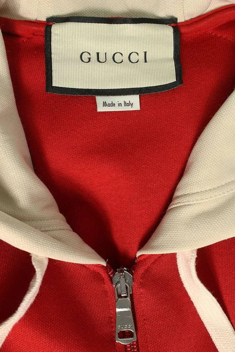 GUCCI Taglia Xs 575758 Xja6S Felpa con Cappuccio e Zip Interlocking G Rosso 317052 Bs99 Uomo Bb