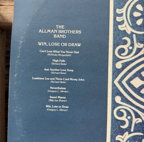 The Allman Brothers Band Win, Lose Or Draw Vinyl 1975 - Picture 3 of 10