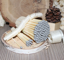 100 Gray Tip Wooden Matches- 7,5 cm 3 in , Candles Wedding Decor