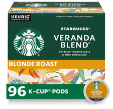 Starbucks K Cup Pods Blonde Roast Veranda Blend 96Ct Keurig Coffee