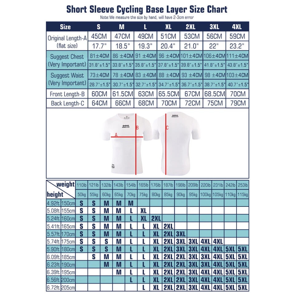 KEMALOCE Cycling Base Layer Men Short Sleeve White&Black Cool Sports Shirts - Image 2 of 4