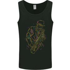 Jazz Colourful Saxophone Player Mens Vest Tank Top