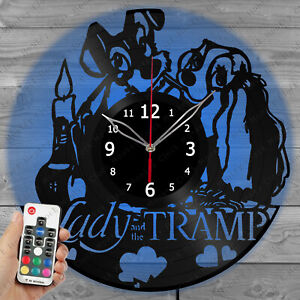 Lady and the Tramp Vinyl Wall Clock  Made of Vinyl Record Original  gift 2740