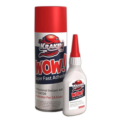 Kraken Bond Wow! CA Glue (1x1.75 oz.) with Spray Adhesive  Assorted Sizes 