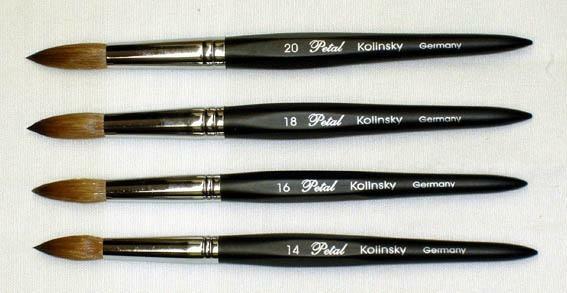 Petal kolinsky acrylic nail brush black angle size 14 | eBay