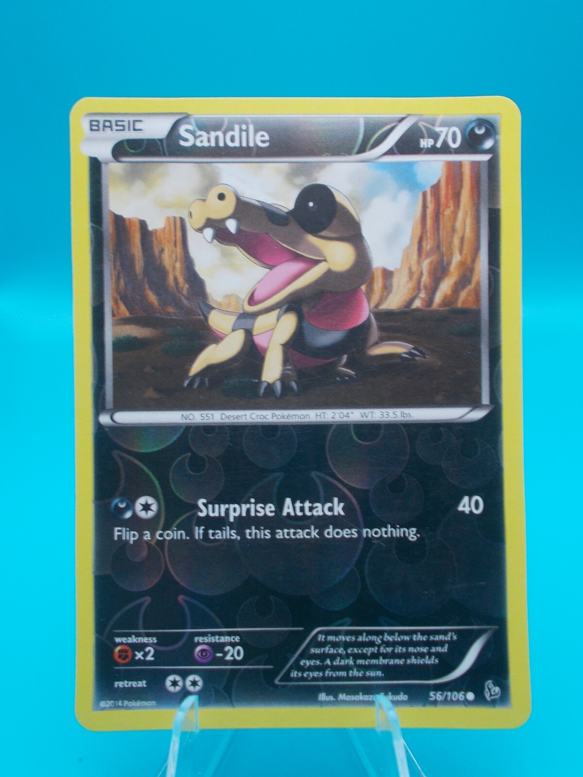 Sandile 56/106 Flashfire Pokémon TCG Reverse Holo Near Mint/Mint