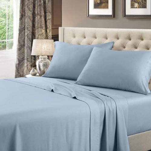 Made in USA- Low Profile Sheet Set (6"-10") Cotton 608 Thread Count Bed Sheets - Picture 5 of 8