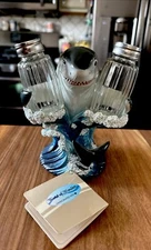 Ebros Ocean Apex Predator Great White Shark Salt And Pepper Shakers Holder Set