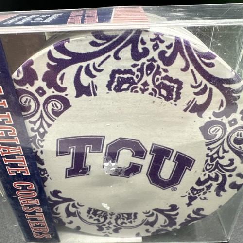 Juego de 4 posavasos Thirstystone TCU Universidad Cristiana de Texas Ranas NUEVO - Imagen 6 de 8