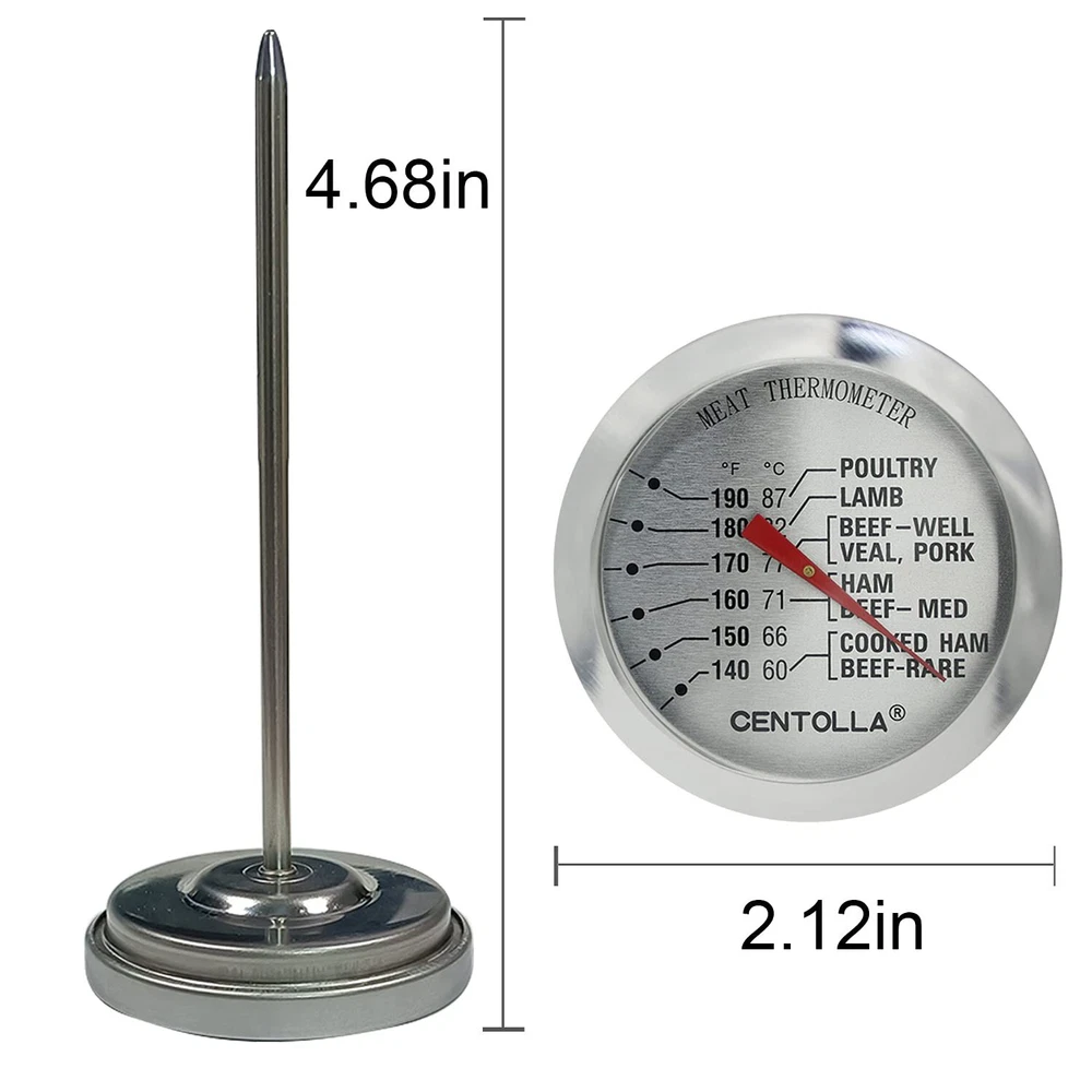 Meat Thermometer Oven Safe, 2 Pieces Dishwasher Safe Meat Thermometers for Co...