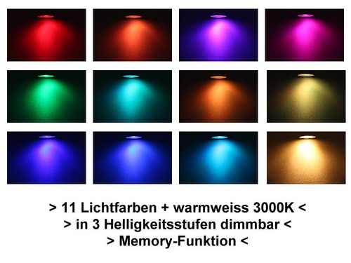 LED Gartenstrahler IP68 silber RGB+WW + Fernbedienung + 2,5m Kabel + Stecker - Picture 6 of 8