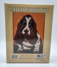 New! National Yarn Crafts Latch Hook Kit, I Need A Friend, Dog/Hound, 20"x27"