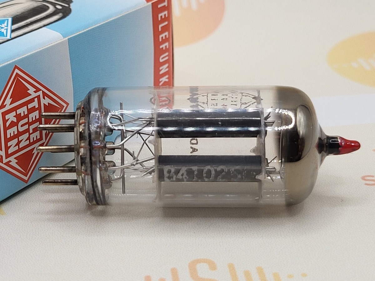 1x Telefunken ECC83 12AX7 Red Tip 17mm Long Ribbed Plates ◇ Base