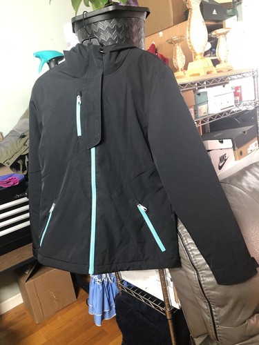 Womens Spyder Sz M Full Zip Black-Blue Coat Jacket Insulated - Picture 6 of 9