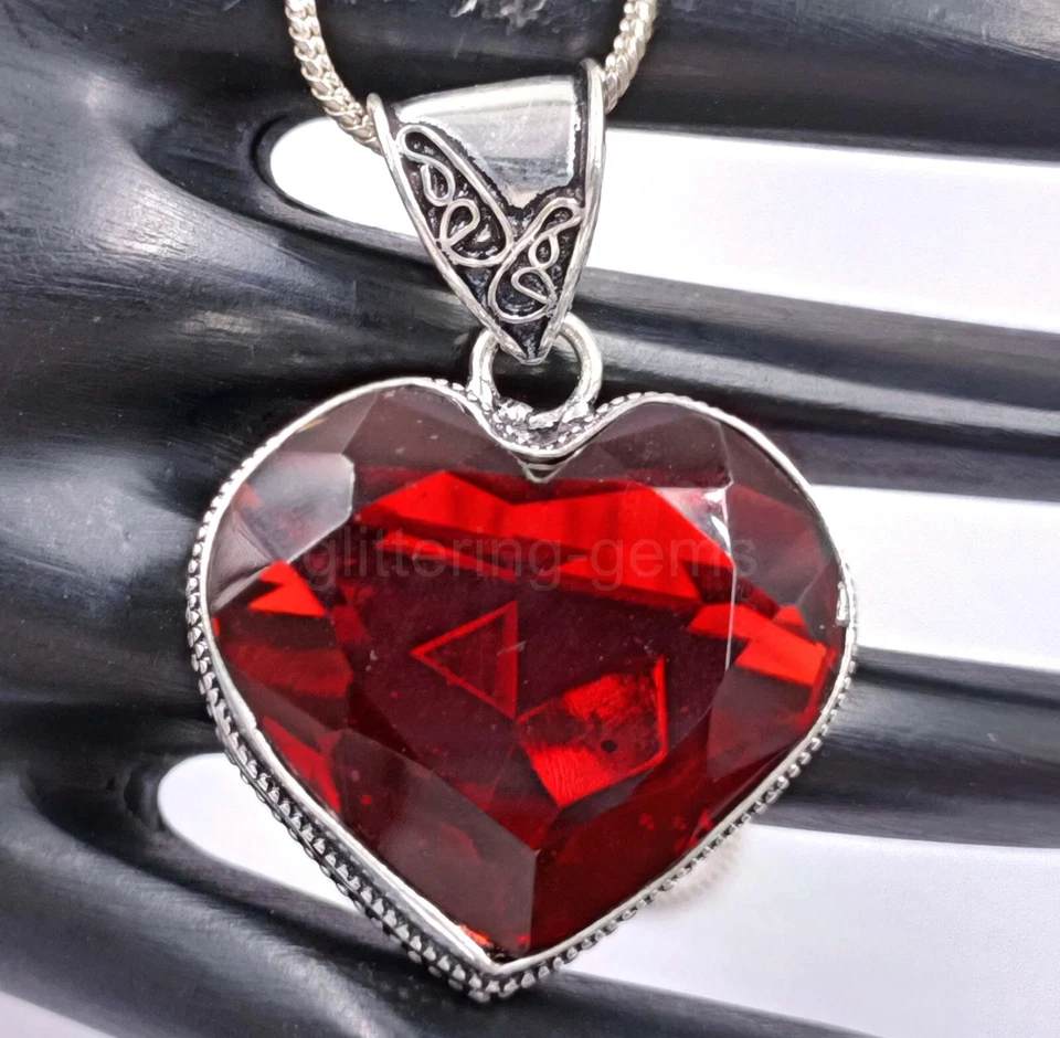 80.00 Ct Red Ruby Heart Cut Pendant IGL Certified Loose Gemstone 5MSB - Image 3 of 4