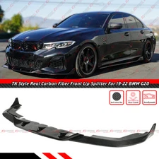 For 19-22 BMW G20 M340i 330i M Sport TK Style Real Carbon Fiber Front Bumper Lip
