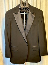 Gingiss N.Y.C. Mens Blk Wool /Silk Satin 4-Pc Tuxedo Sz 40 pre-owned