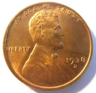1938 D Lincoln Wheat Cent, GEM BU, High Grade - (38DRB9)