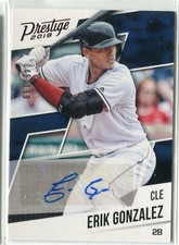 2018 Prestige Erik Gonzalez RED AUTO AUTOGRAPH RC 46/199 CLEVELAND INDIANS