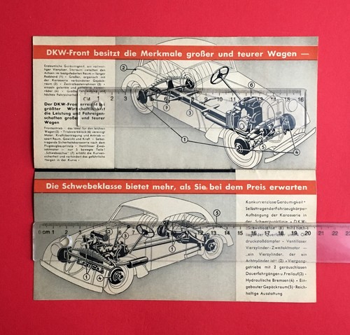 Automobil Reklame Prospekt DKW Autounion verschiedene Modelle Produkt ( F18470 - Bild 7 von 8