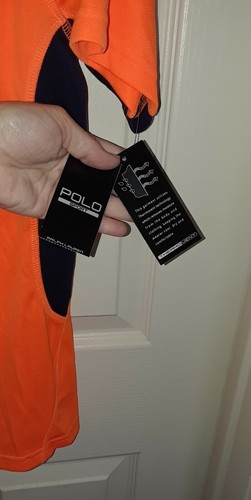 NEW Polo Sport Ralph Lauren Women’s Performance Thermo-Vent Polo Shirt Orange L - Picture 3 of 5