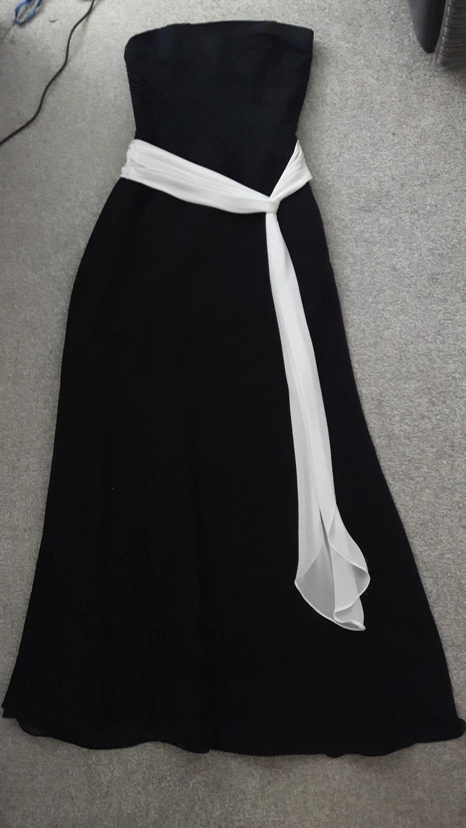 Women Size 8 Black White Formal Prom Party Dress Boob Tube