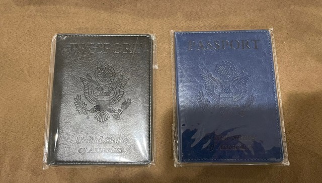 United States of America Passport Holder/Cover/Case Set Of 2 One black One blue United States of America Passport Holder/Cover/Case Set Of 2 One black One blue