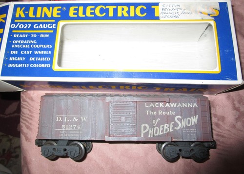 K-LINE PHOEBE SNOW D L & W CUSTOM DECORATED BOX CAR in BOX - Picture 2 of 9