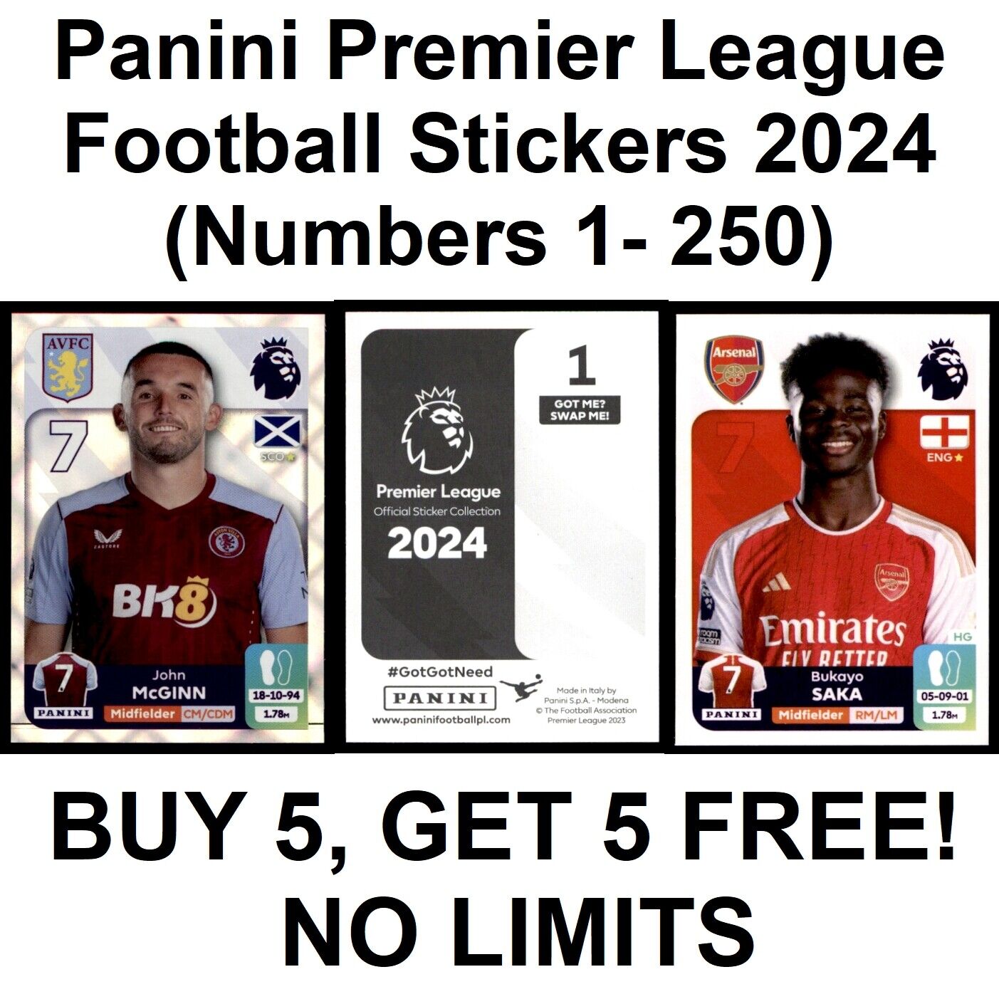 Panini Football English Premier League 2024 Stickers (Numbers 1 to 250) -  Simpson Advanced Chiropractic & Medical Center