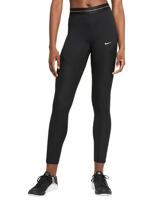 Nike Womens Black Tight Fit Icon Clash Leggings Full Length Sz