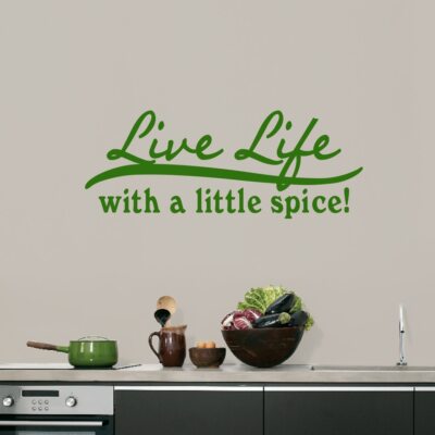 Live Life With A Little Spice Wall Decal - Kitchen, Dining, Family, Entryway