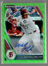 2021 Prizm Draft Picks Base Prizms Lime Green #35 Matheu Nelson Auto /23