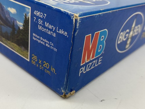 Vintage Jigsaw Puzzle St Mary Lake Montana Milton Bradley 1982 Mountain Scene - Picture 6 of 8