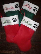 Personalized Pet Felt Christmas Stocking - Dog or Cat