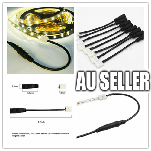 10 Connettori Femmina 2 Pin Per Strisce LED 2835 5050 5630 – 8mm/10mm – 12V DC – Saldature